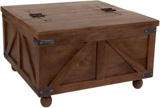 Wanderlust Deco Wanderlust Deco - Mesa Ba&uacute;l De Centro De Madera Marr&oacute;n 76x76x45