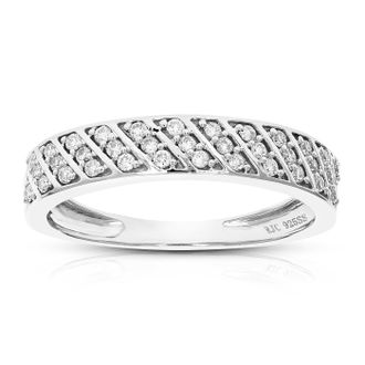 Vir Jewels 1/4 cttw Lab Grown Diamond Wedding Band in Sterling Silver For Women