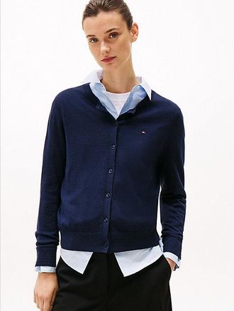 Tommy Hilfiger C&aacute;rdigan de punto fino con cuello redondo