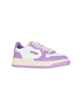 Autry Two-Tone Leather Low-Top Sneaker - Purple