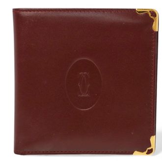 Cartier Bordeaux Leather Wallet (Bi-Fold) (Pre-Owned)
