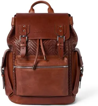 Brunello Cucinelli Calfskin and cowhide backpack in Cognac at Nordstrom