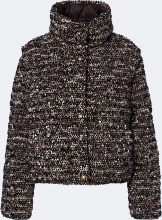Moncler Poetique sequined boucl&eacute; down jacket