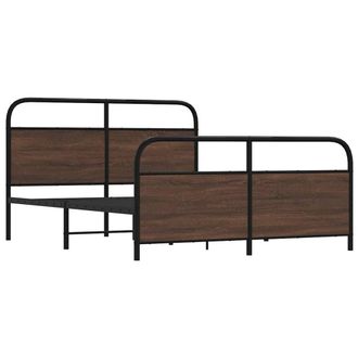 Berkfield Home Metal Bed Frame without Mattress Brown Oak 160x200 cm