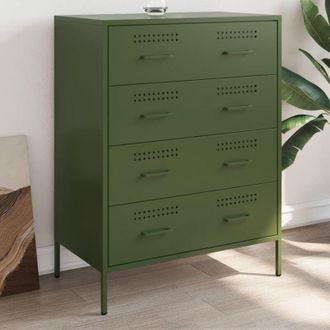 vidaXL Credenza Verde Oliva 68x39x89 cm in Acciaio - Vidaxl