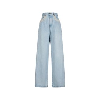 Giuseppe Di Morabito Wide Jeans, female, Blue, Size: W28 Wide-Leg Jeans