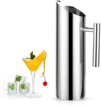 OEM Jarra De Agua De Acero Inoxidable Con Compartimento Para Hielo - Para Servir Bebidas Fr&iacute;as - 1l/1.5l/2l