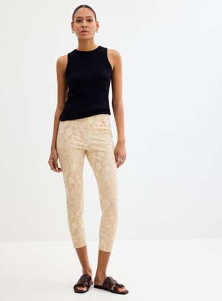 Hue Womens Beige foliage stretch denim legging