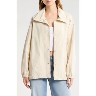 ASTR the Label Yareli Oversize Funnel Neck Jacket in Bone at Nordstrom, Size X-Small