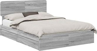 vidaXL Cama Con Almacenamiento Con Cabecera Gris Sonoma 160 X 200 Cm Vidaxl