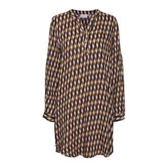 Kaffe Abito Camicia Rosa con Stampa Intrecciata - - Dresses - Donna - Multicolore - L