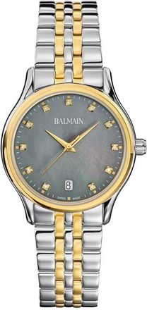 Balmain Beleganza Diamond & Mother-of-Pearl Bracelet Watch, 32mm in Grey Mop Stainless Steel at Nordstrom