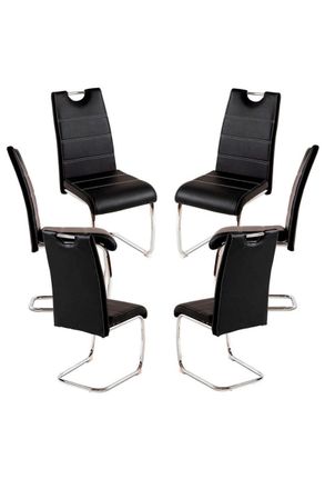 Regalos Miguel Regalos Miguel - Packs Sillas Comedor - Pack 6 Sillas Hallen Polipiel - Negro