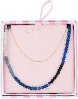 Leith Ombr&eacute; Beaded Layered Necklace in Blue Multi- Gold at Nordstrom Rack