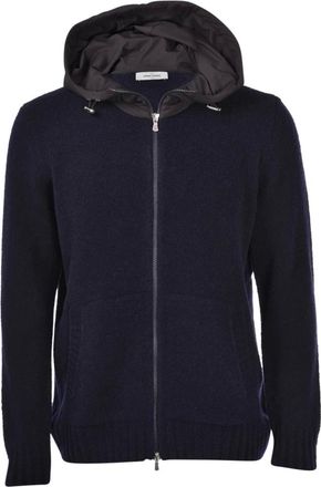 Gran Sasso Navy Boucle Hooded Eco Jacket