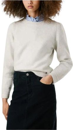 Pepe Jeans London Beige Trui met Lange Mouwen - Dames - Ronde hals truien - Wit - M - Truien & Vesten