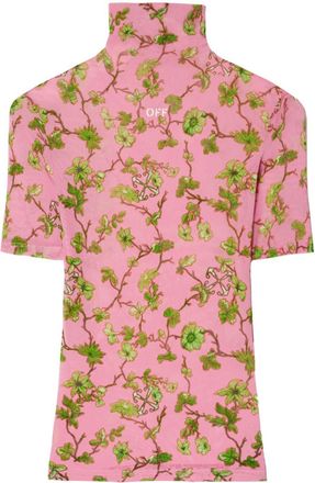 Off-white Ramage tulle T-shirt - women - Polyamide/Elastane - 44 - Pink