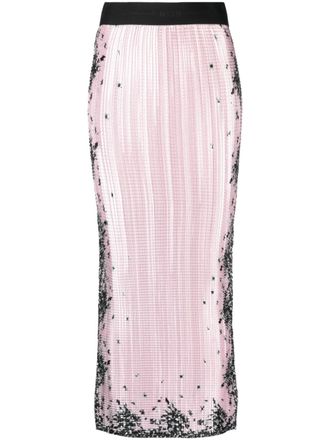 Msgm Gonna a matita con paillettes - Rosa