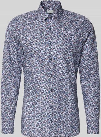 Olymp Level 5 Slim Fit Businesshemd aus Baumwolle mit Kentkragen in Marine, Gr&ouml;&szlig;e 38