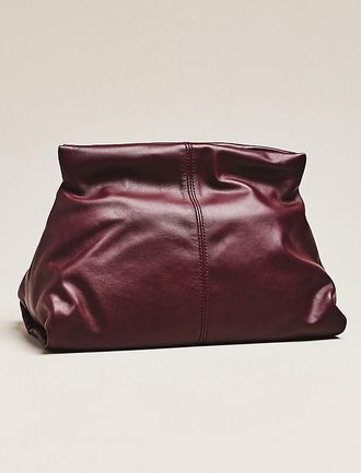 Flattered Clay Leather Clutch