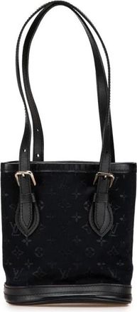 Louis Vuitton Pre-owned Handbags, female, Black, Size: ONE SIZE Pre-owned Stylish Fabric Shoulder Bag with Strap Details and Accents