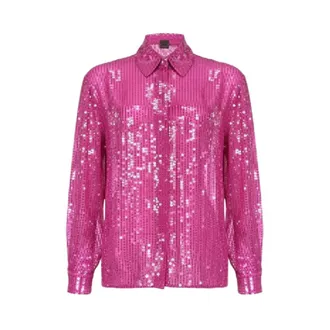 Pinko Pinko, Dames, Blouses & Shirts, Roze, Maat: M Poliester