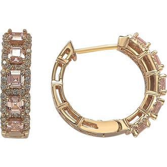 Suzy Levian CZ Huggie Hoop Earrings in Pink at Nordstrom Rack, Size No Size