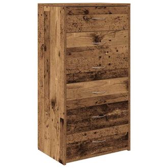 Berkfield Home Sideboard with 6 Drawers Old Wood 50x34x96 cm Engineered Wood in Brown | Size: 50 x 34 x 96 cm