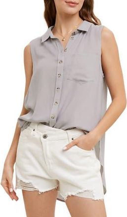 Wishlist Sleeveless Button Up Shirt in Cloud at Nordstrom Rack, Size Medium