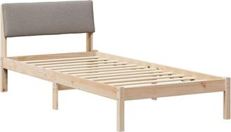 vidaXL Estructura De Cama Con Cabecera Marr&oacute;n Y Taupe 100 X 200 Cm Vidaxl