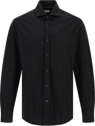 Brunello Cucinelli Black Regular Solid Shirt