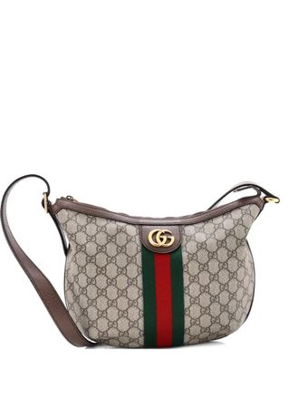 Gucci Ophidia Half Moon Hobo GG Coated Canvas Small crossbody bag - Brown