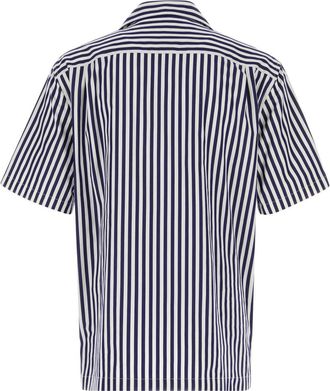 Dolce & Gabbana Mens Striped Poplin Shirt Navy Cotton