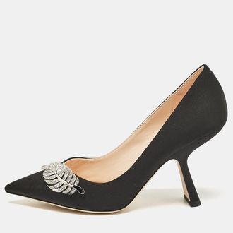 Nicholas Kirkwood Black Grosgrain Monstera Pumps