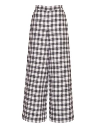Cara Cara Mayflower gingham trousers - women - Cotton/Other Materials/Polyester/Viscose - 10 - Black