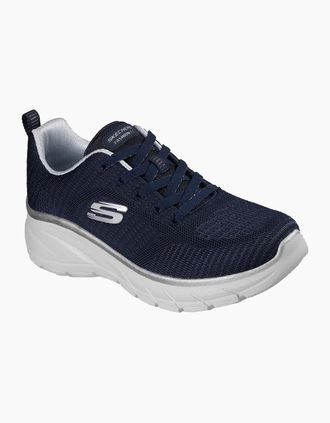 Skechers Womens Skechers Fashion Fit 2.0 Polyester Womens Navy/Silver Trainers - Size: 7