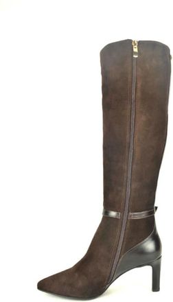 Babouche Lifestyle Bruine Laars met Gesp + Punt 7cm - Dames - Laarzen met Hak - Bruin - 38 EU - Schoenen