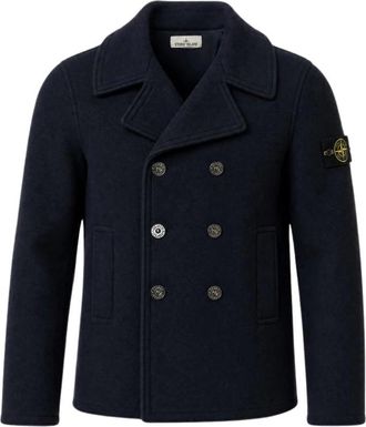 Stone Island 4100040 S0453 Jas - Heren - Mantel - Blauw - M - Wol - Jassen