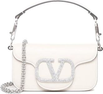 Valentino Garavani Loco Shoulder Bag With Jeweled Logo