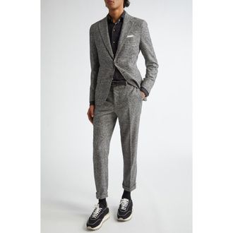 Eleventy Prince of Wales Alpaca Blend Suit in Carbon at Nordstrom, Size 38 Us