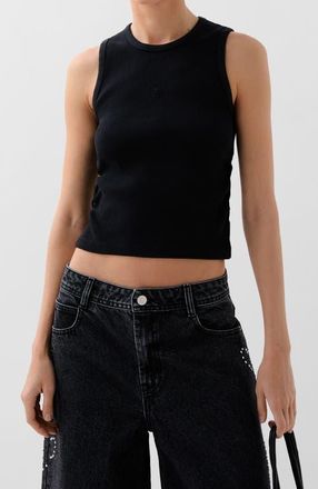 Scalpers Rib Gather Side Tee in Black at Nordstrom, Size X-Small Eu