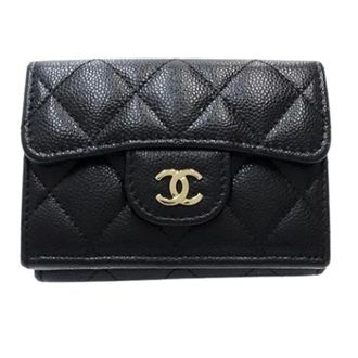 Chanel Pre-owned Tri-fold Portemonnee - Dames - Pre-owned - Zwart - Maat: ONE Size Leer