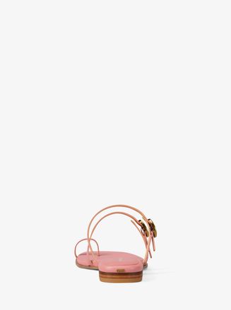 Michael Kors Kya Leather Flat Sandal