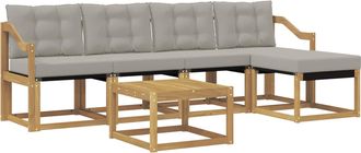vidaXL Conjunto De Sof&aacute;s De Exterior 6 Uds. Blanco Y Gris Claro Vidaxl