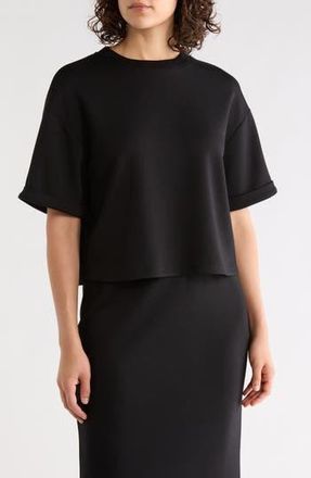 Nordstrom Rack Crewneck Scuba T-Shirt in Black at Nordstrom Rack, Size X-Small