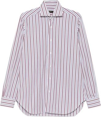 Barba Vertical-stripe Spread-collar Shirt