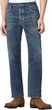 AllSaints Bead Straight Leg Illusion Organic Cotton Trousers in Illusion Indigo at Nordstrom, Size 34