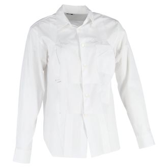 Comme Des Gar&ccedil;ons Comme Des Gar&ccedil;ons Cutout Long Sleeve Shirt in White Cotton