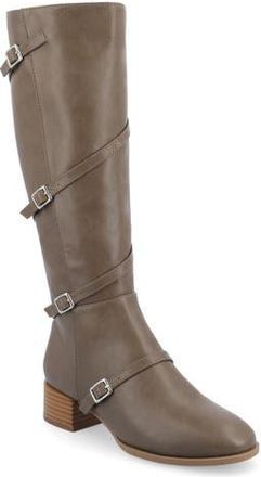 Journee Collection Elettra Buckle Knee High Boot in Taupe at Nordstrom Rack, Size 6.5