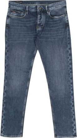 Emporio Armani logo-plaque slim-cut jeans - men - Elastane/Cotton - 30 - Blue